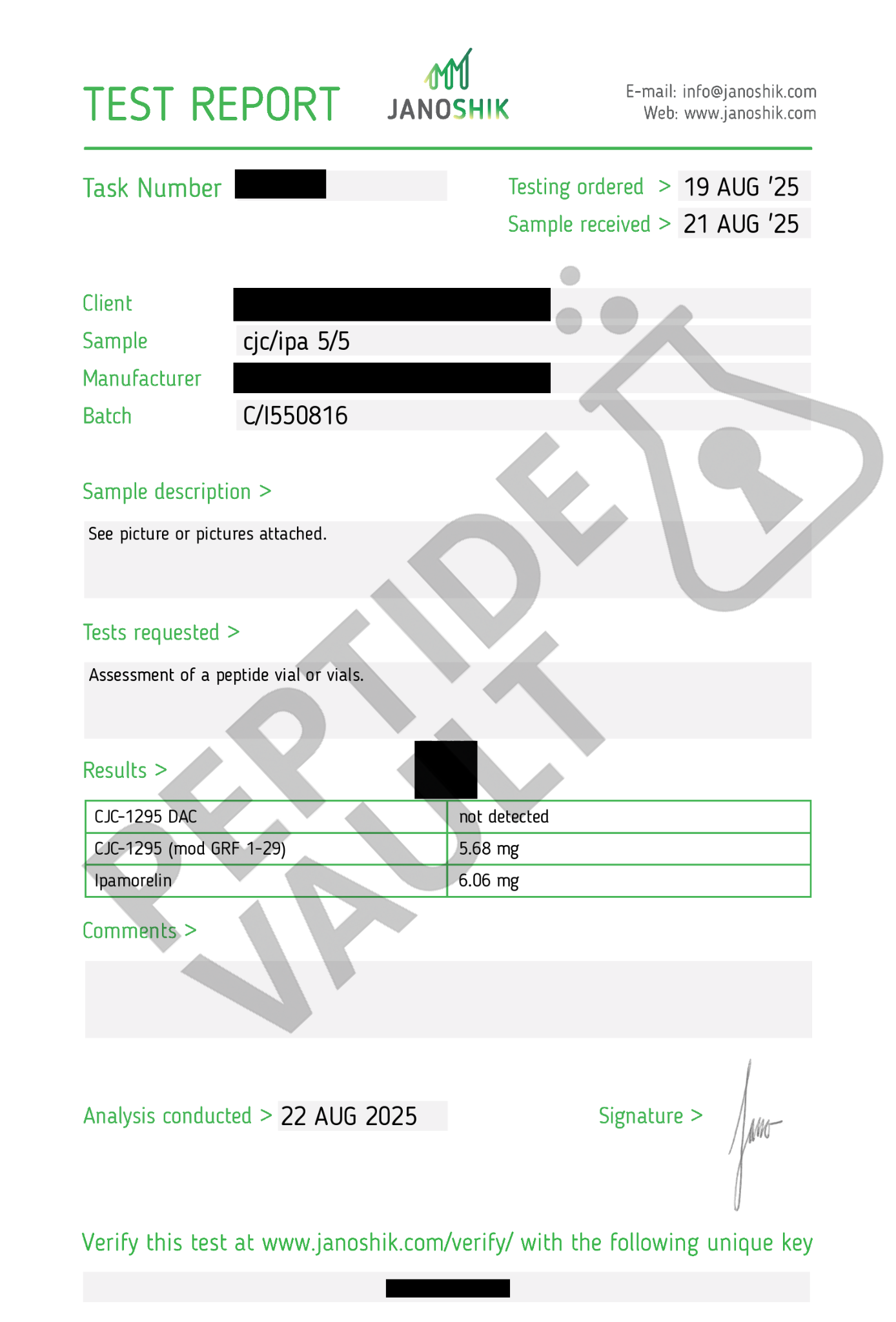 Cjc+Ipamorelin 10mg COA